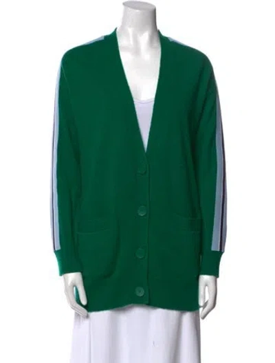 Pre-owned Sandro Wool V-neck Sweater In Multi