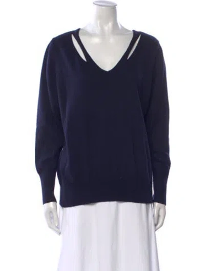 Pre-owned Sandro Wool V-neck Sweater In Multi