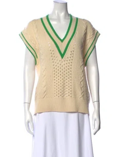 Pre-owned Sandro Wool V-neck Sweater In Multi