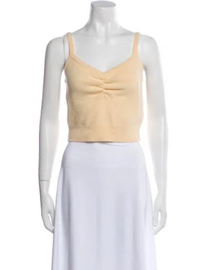 Pre-owned Sandro Wool V-neck Sweater In Neutral