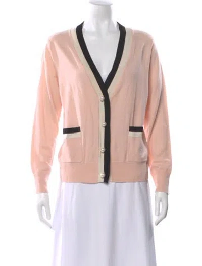 Pre-owned Sandro Wool V-neck Sweater In Pink