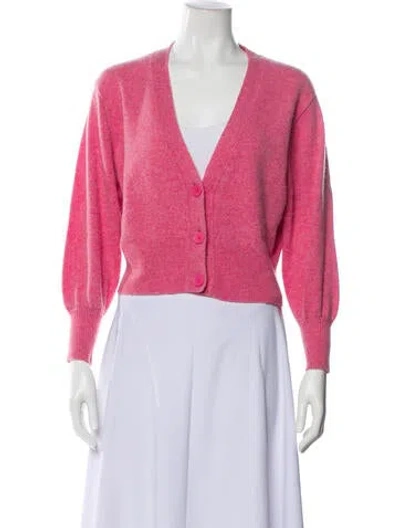 Pre-owned Sandro Wool V-neck Sweater In Pink
