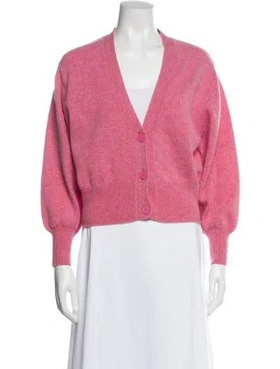 Pre-owned Sandro Wool V-neck Sweater In Pink