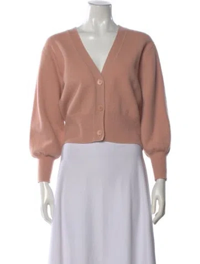 Pre-owned Sandro Wool V-neck Sweater In Pink