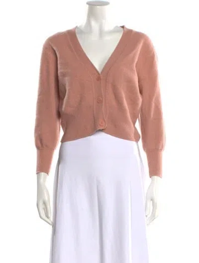 Pre-owned Sandro Wool V-neck Sweater In Pink