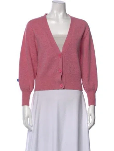 Pre-owned Sandro Wool V-neck Sweater In Pink