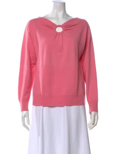 Pre-owned Sandro Wool V-neck Sweater In Pink