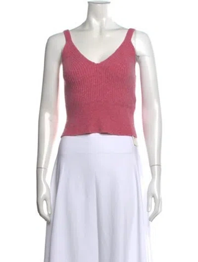 Pre-owned Sandro Wool V-neck Sweater In Pink