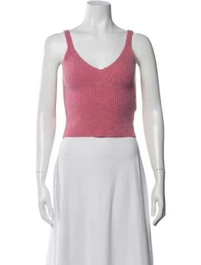 Pre-owned Sandro Wool V-neck Sweater In Pink