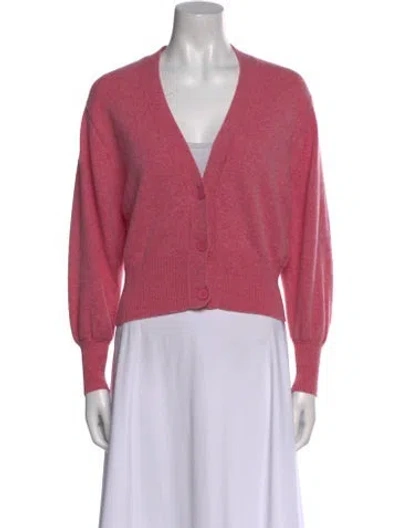 Pre-owned Sandro Wool V-neck Sweater In Pink