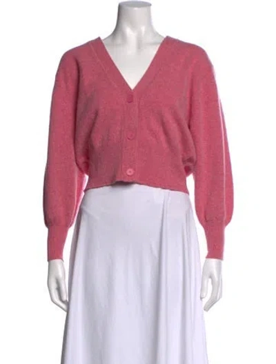 Pre-owned Sandro Wool V-neck Sweater In Pink