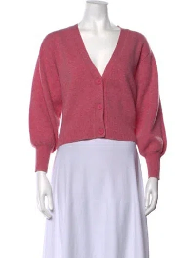 Pre-owned Sandro Wool V-neck Sweater In Pink