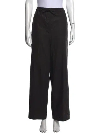Pre-owned Sandro Wool Wide Leg Pants In Black