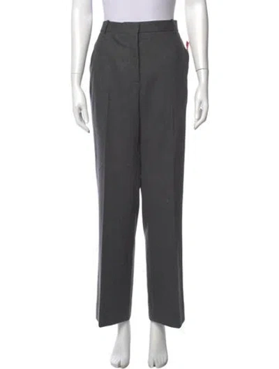 Pre-owned Sandro Wool Wide Leg Pants In Gray