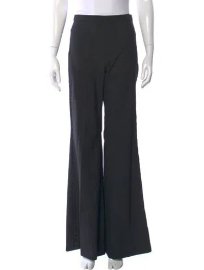 Pre-owned Sandro Wool Wide Leg Pants In Gray