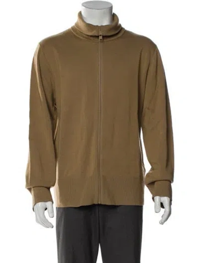 Pre-owned Sandro Wool Windbreaker W/ Tags In Brown