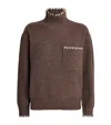 Sandro Wool-yak High-neck Sweater In Brown