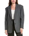 Sandro Wool-blend Blazer In Grey