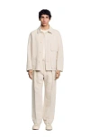 Sandro Cotton-linen Worker Overshirt In Oats