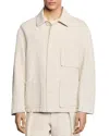 Sandro Cotton-linen Worker Overshirt In Oats