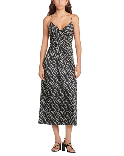 Sandro Woven Maxi Dress In Black