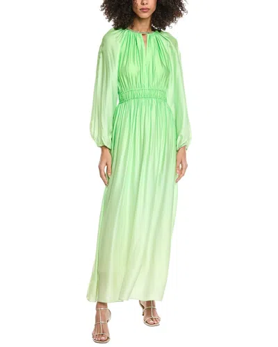 Sandro Woven Maxi Dress In Green