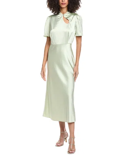Sandro Woven Midi Dress In Green