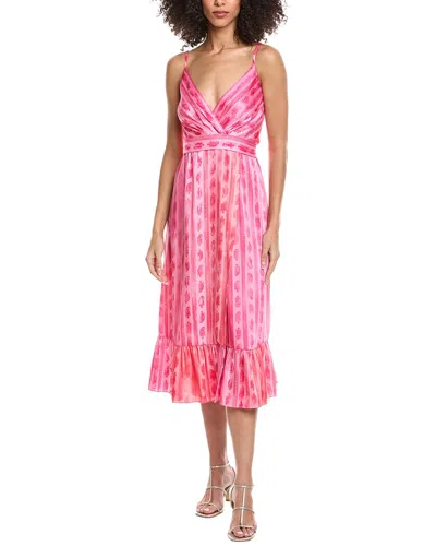 Sandro Woven Midi Dress In Pink
