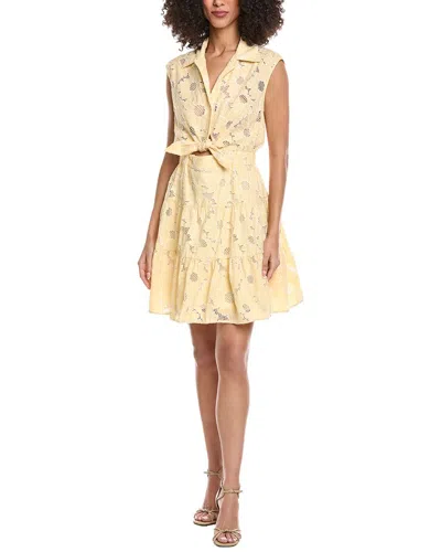 Sandro Woven Mini Dress In Neutral