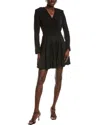 Sandro Woven Mini Dress In Black