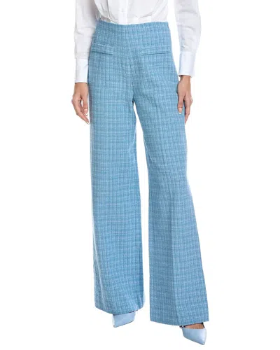 Sandro Hose Mit Weitem Bein Aus Tweed Aus Einer Baumwollmischung In Bleu