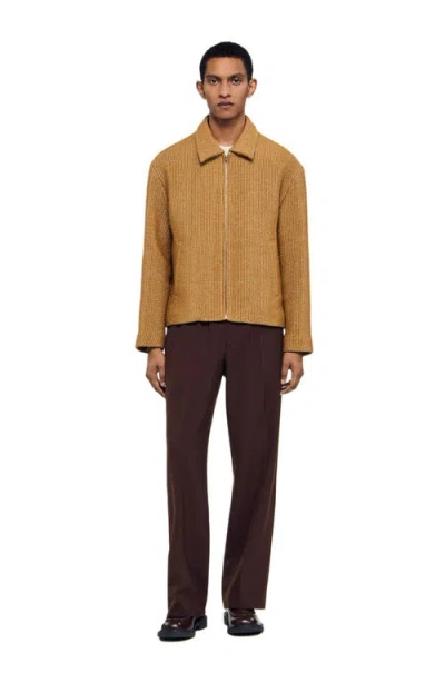 SANDRO SANDRO WOVEN RAFFIA JACKET