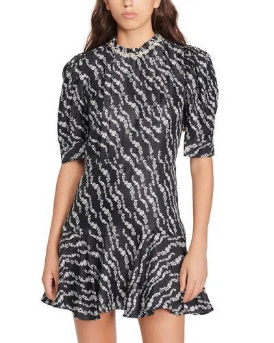 Sandro Woven Silk-blend Dress In Grey