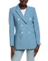 Sandro Woven Suit Blazer In Blue