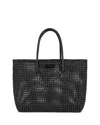 Sandro Woven Tote Bag With Patch In Black
