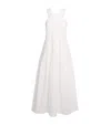 Sandro Womens Naturels Wrap-neck Flared-skirt Cotton Midi Dress In White