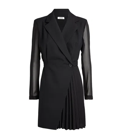 Sandro Wrapped Blazer Mini Dress In Black