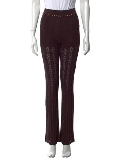 Pre-owned Sandro X Louis Barthélémy Patterned Wide Leg Pants W/ Tags In Brown