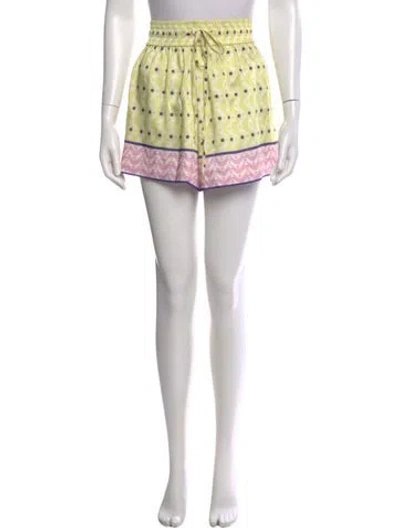 Pre-owned Sandro X Louis Barthélémy Printed Mini Shorts In Yellow