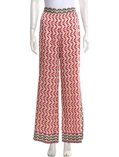 Pre-owned Sandro X Louis Barthélémy Printed Wide Leg Pants In Multi