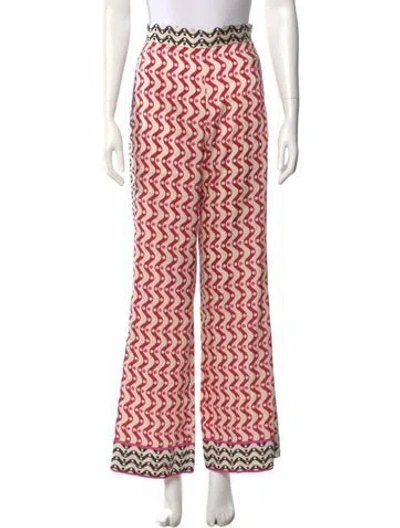 Pre-owned Sandro X Louis Barthélémy Printed Wide Leg Pants In Neutral