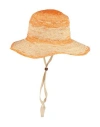 Sandro X Louis Barthélemy Woman Hat Orange Size Onesize Straw, Linen In Orange