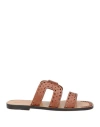 Sandro X Louis Barthélemy Woman Sandals Brown Size 6.5 Leather In Brown