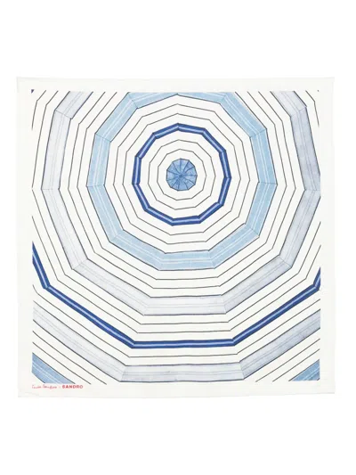 Sandro X Louise Bowrgeois Geometric-print Scarf In White