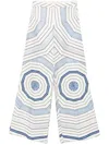 Sandro Geometric-print Trousers In White