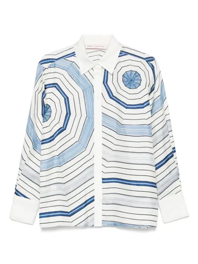 SANDRO X LOUISE BOURGEOIS PRINTED SILK SHIRT