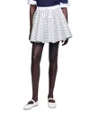 Sandro Spiral Print Skater Skirt In Blue/white