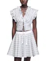 Sandro Striped Sleeveless Crop Top In Blue/white