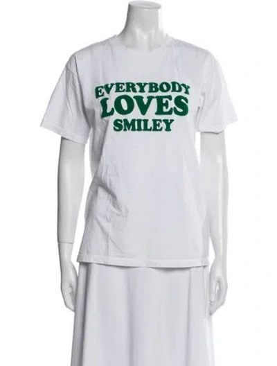Pre-owned Sandro X Smilley Graphic Print T-shirt In White