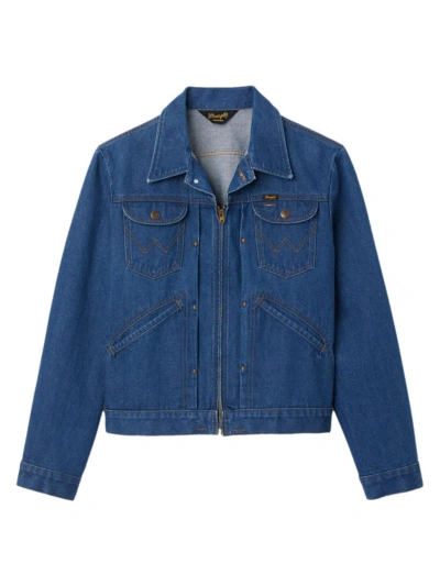 Sandro X Wrangler Denim Jacket In Raw Denim